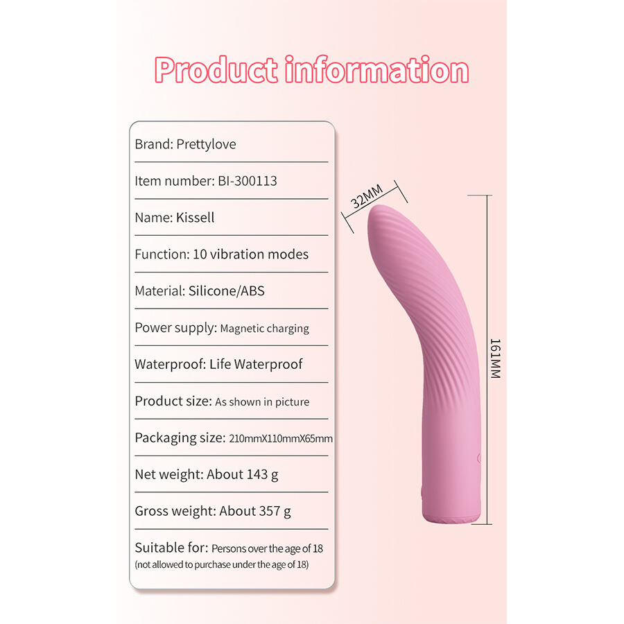 High Tech-Kisell Vibrator Punkt G Rosa-Silikon, 10 Geschwindigkeiten · Vibratoren (Bild 9)