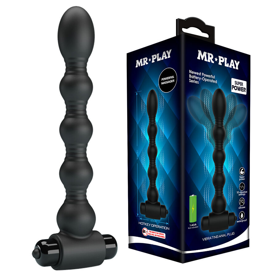 Mr Play-Vibrator anal mit Perlen Massage-Silikon, 10 Geschwindigkeiten · Sextoys (Bild 6)