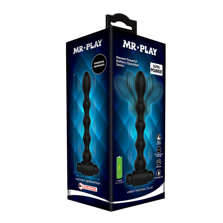 Mr Play-Vibrator anal mit Perlen Massage-Silikon, 10 Geschwindigkeiten · Sextoys (Bild 5)