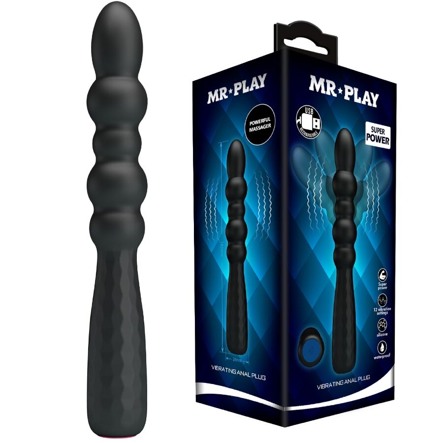 Mr Play-Analplug Vibrator Flexibel, 12 Funktionen, Wiederaufladbar · Sextoys (Bild 9)