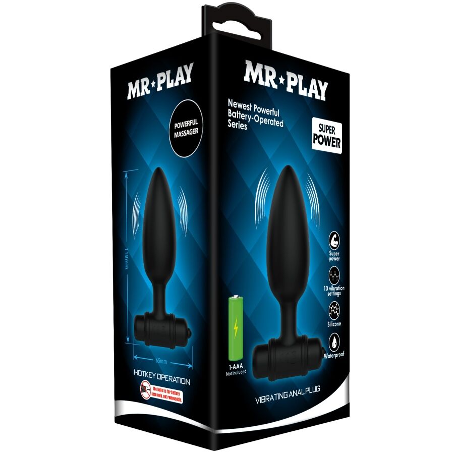 Mr Play-Super Leistung Analplug mit Vibration-Silizium, 10 Geschwindigkeiten · Sextoys (Bild 2)