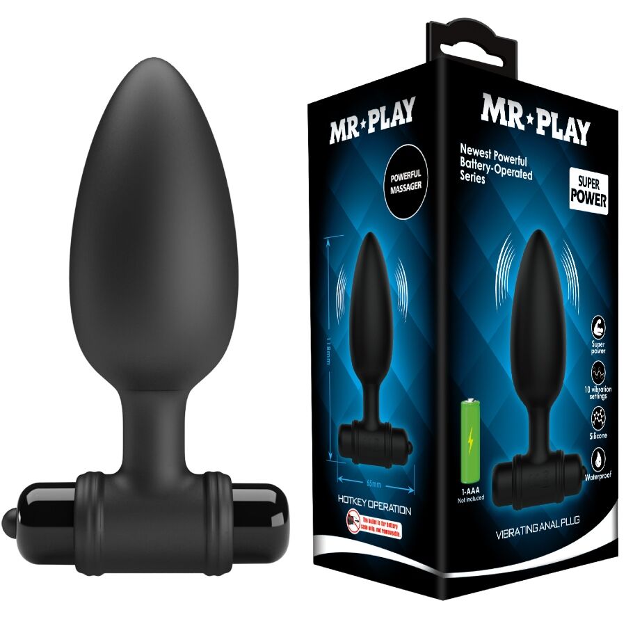 Mr Play-Super Leistung Analplug mit Vibration-Silizium, 10 Geschwindigkeiten · Sextoys (Bild 9)
