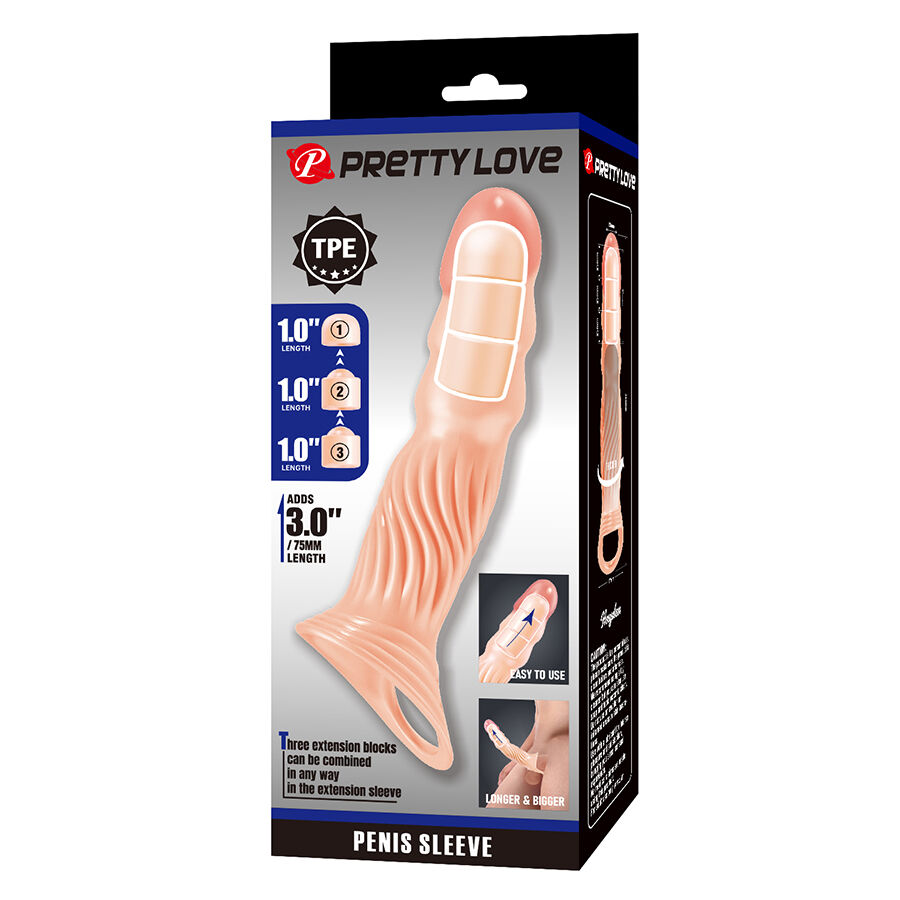 For Him-Strukturierte Penis-Kappe mit TPE-Extendern, still · Sextoys (Bild 5)