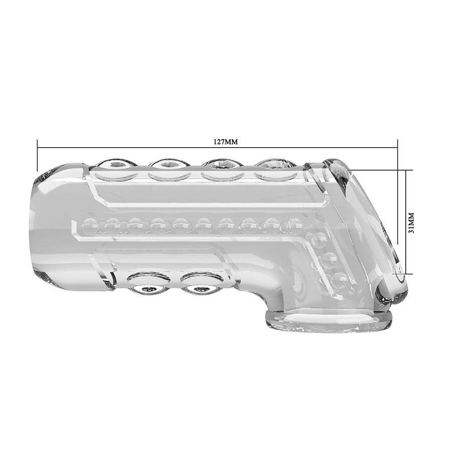 For Him-Transparent-Kappe Textured für Penis-TPE, Wasserdicht · Sextoys (Bild 3)