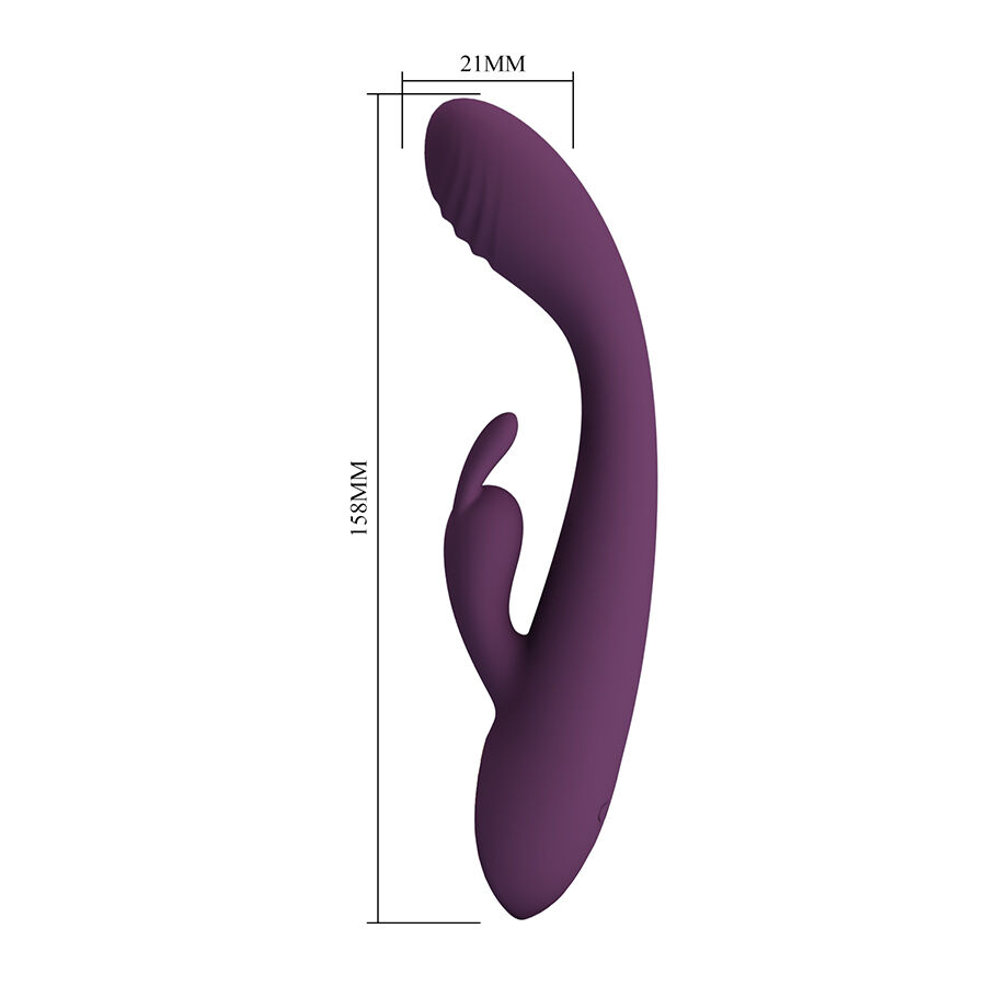 High Tech-Emma Rabbit Violet Vibrator mit Stimulator-Silikon, 10 · Vibratoren (Bild 4)