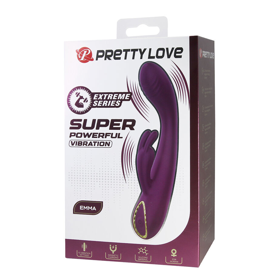 High Tech-Emma Rabbit Violet Vibrator mit Stimulator-Silikon, 10 · Vibratoren (Bild 6)