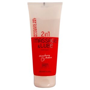 Hot-Gel Massage und Gleitgel 2in1 Erdbeeren 200 ml · Kosmetika & Aphrodisiaka