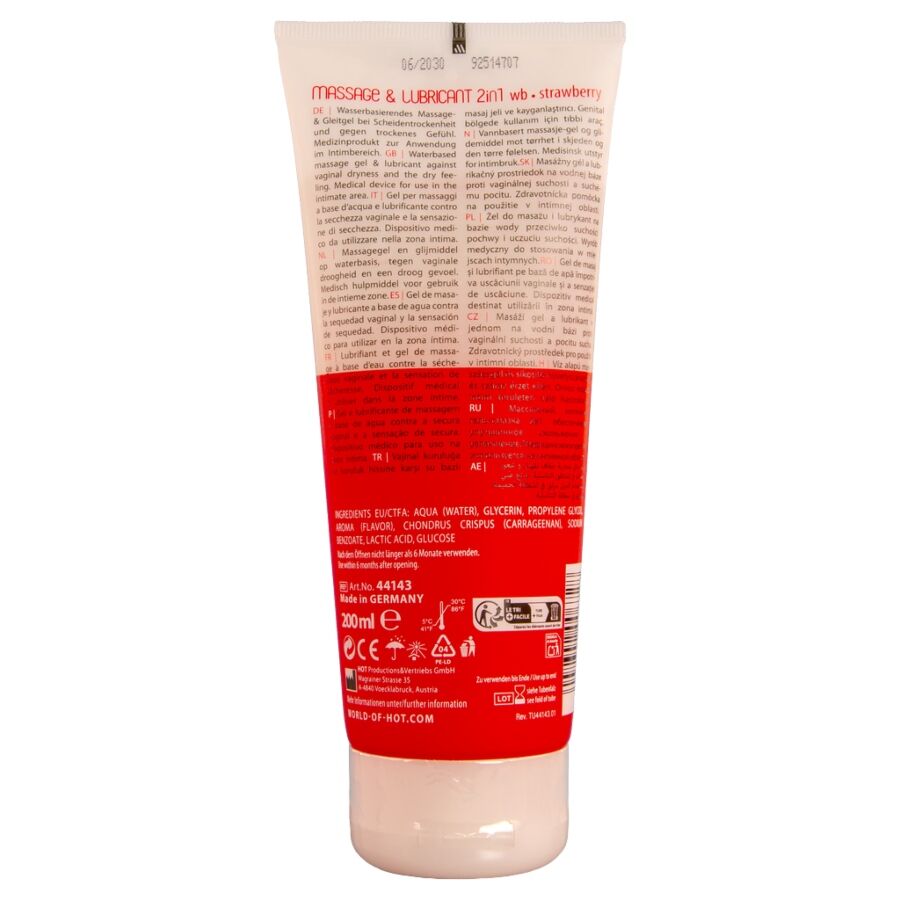 Hot-Gel Massage und Gleitgel 2in1 Erdbeeren 200 ml · Kosmetika & Aphrodisiaka (Bild 2)