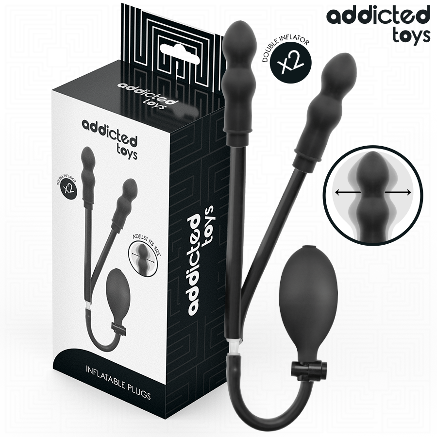 Addicted Toys-Aufblasbarer Doppel-Analplug Modell 1-Silikon, wasserdicht