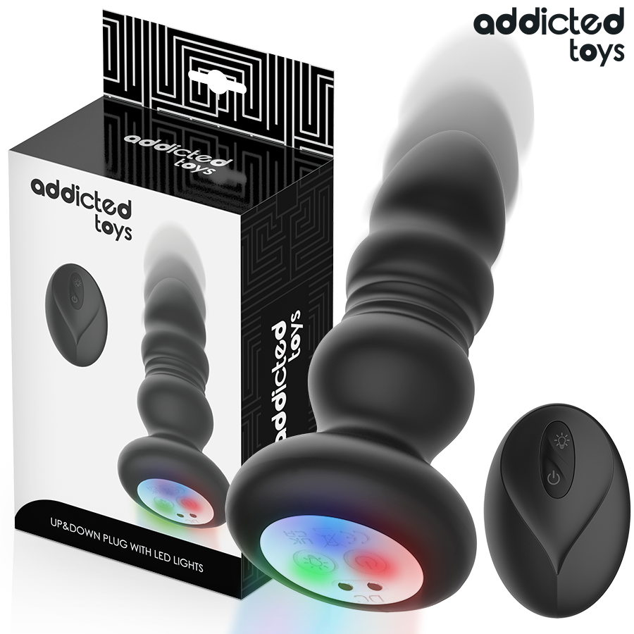 Addicted Toys-Analplug mit Impulsen und Vibrationen, Fernbedienung