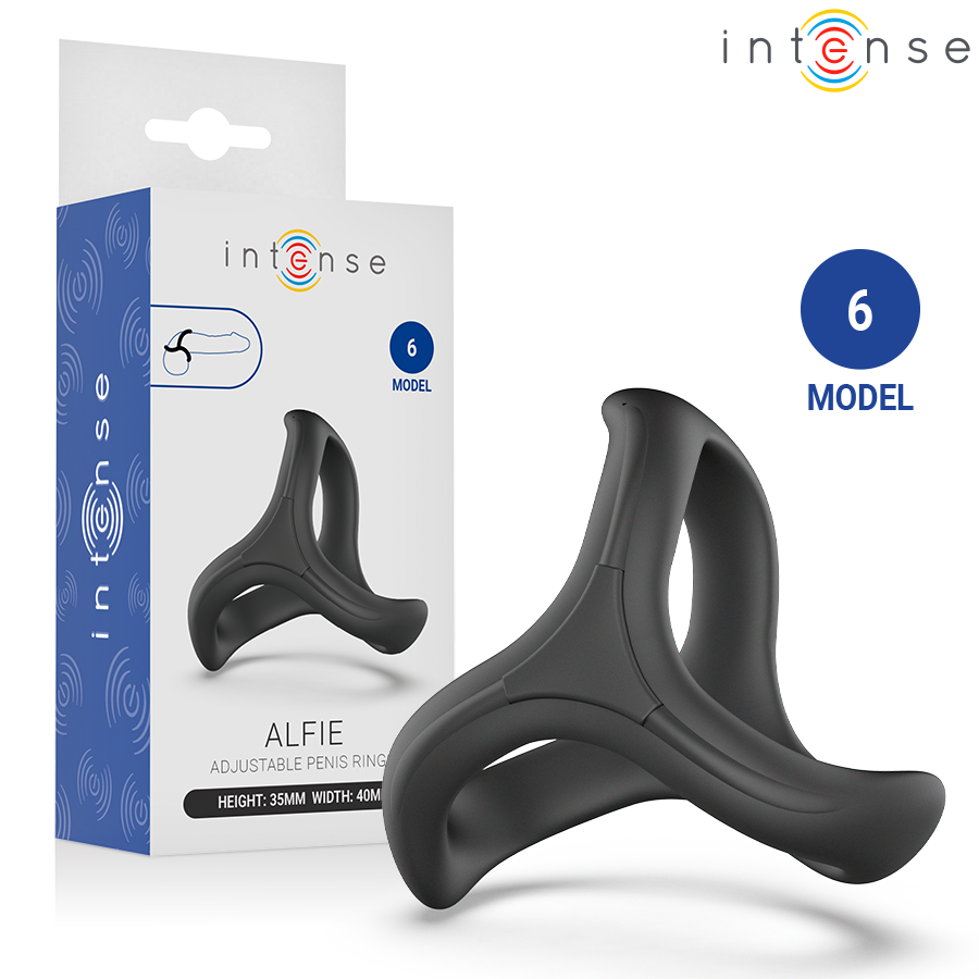 Intense For Him-Alfie Verstellbarer Dreifach-Penisring Modell 6