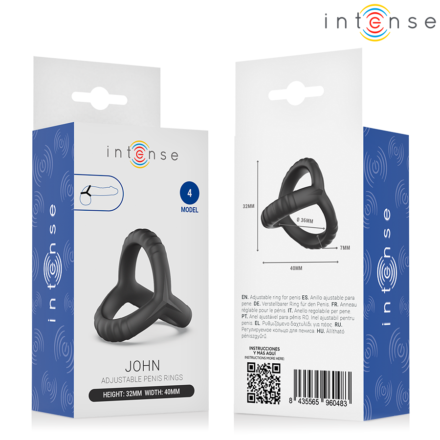 Intense For Him-John Dreifach Ring Einstellbar für Penis Model 4 · Sextoys (Bild 5)