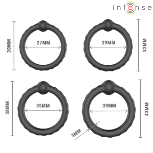 Intense For Him-Michiel 4 Ringe Set für Penis Modell 10 · Sextoys (Bild 5)