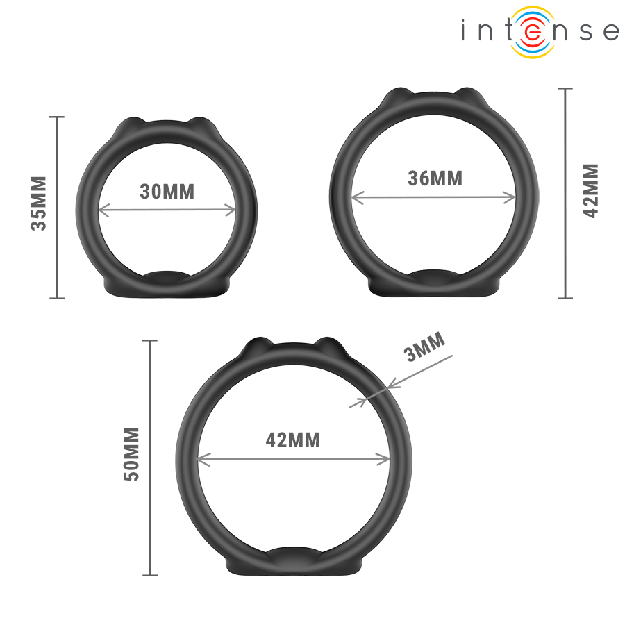 Intense For Him-Peter Set von 3 Ringe für das Penis Model 9 · Sextoys (Bild 5)