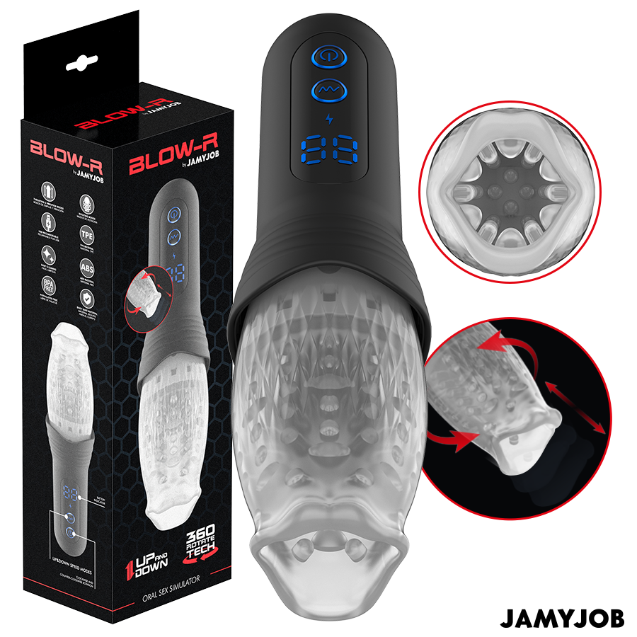 Jamyjob-Blow-r Masturbator in Spinta und Drehung-10 Geschwindigkeiten · Sextoys