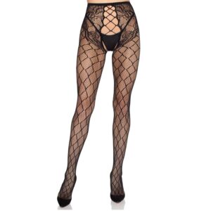 Leg Avenue Hosiery-Dress Netzwerk 1966 mit geschnittenem Slip, Schwarz – One · Sexy Damen-Dessous (Bild 5)
