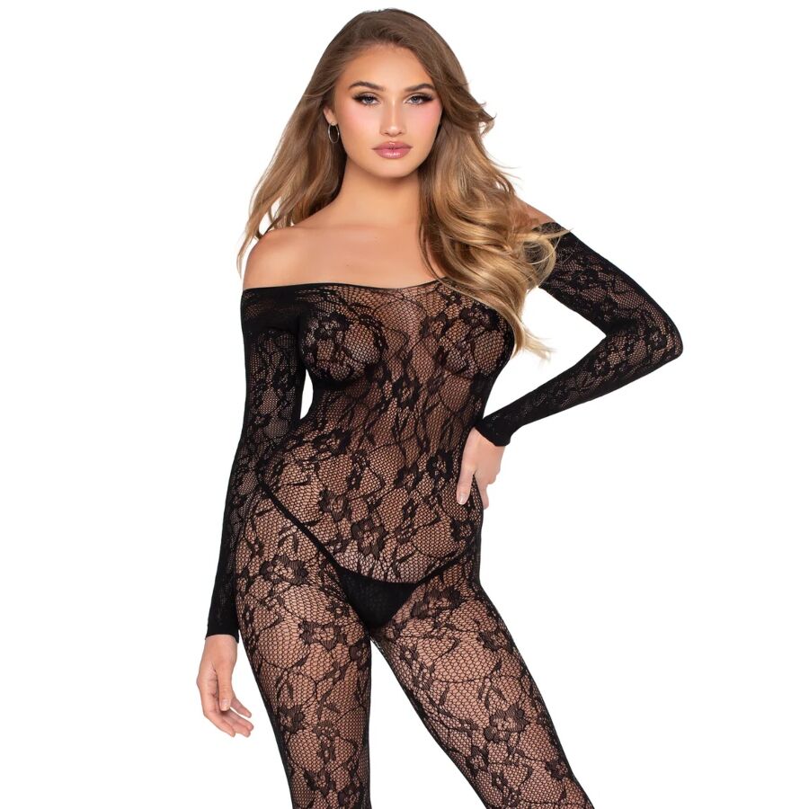 Leg Avenue Bodystockings-89366 Bodystocking aus Spitze Schwarz