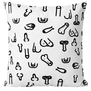Diablo Picante-Penis-Kissen 30 x 30 cm, Weiß