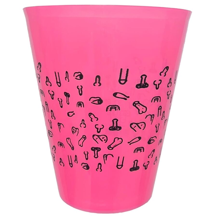 Diablo Picante-Diverty Sex Glas Fuchsia 500 ml mit schwarzen Penis · Spiele & Geschenke