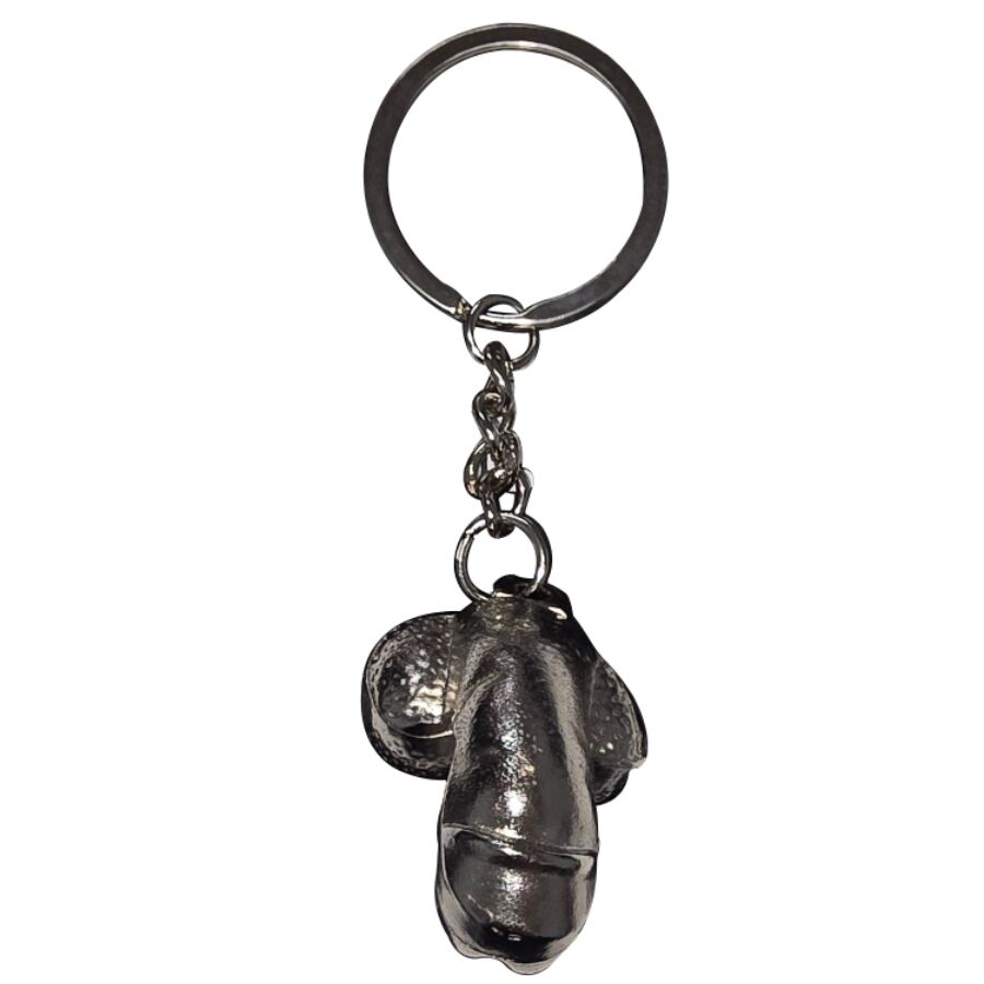 Diablo Picante-Metall-Schlüsselanhänger Mini-Penis Silber
