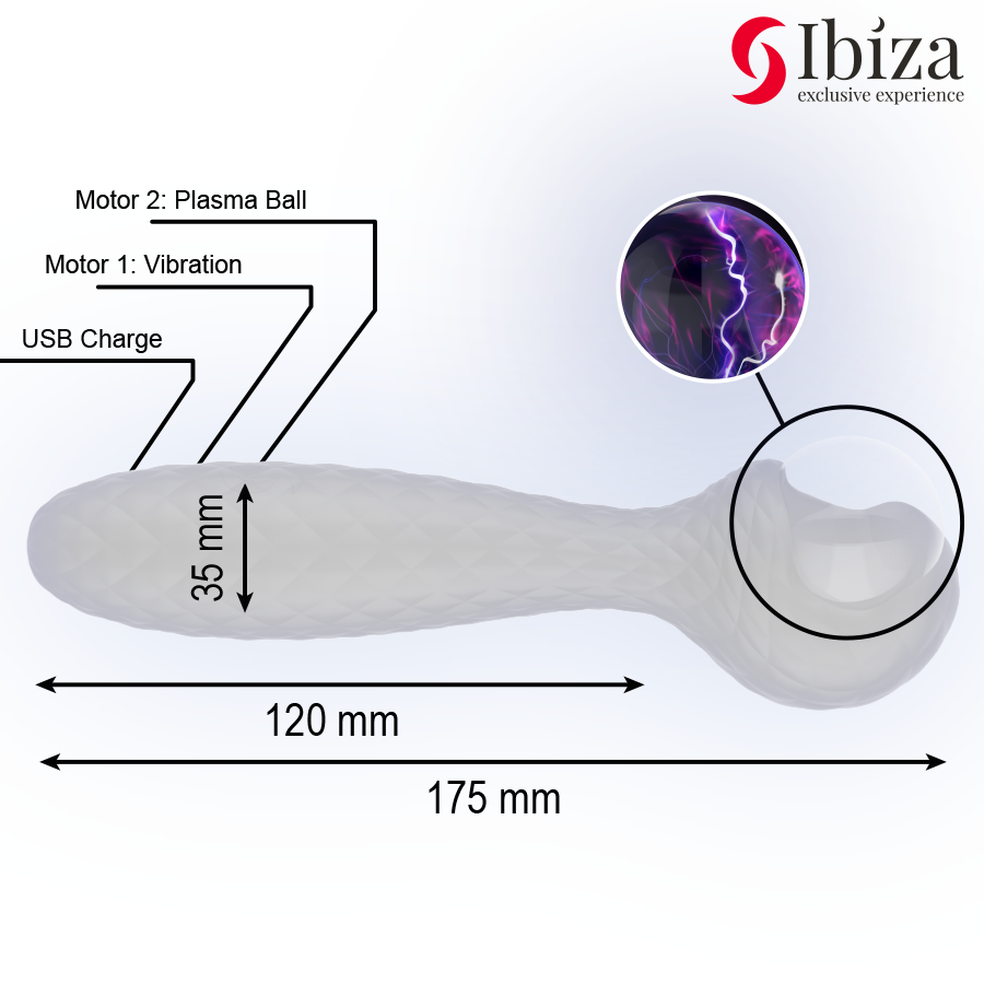Ibiza Technology-Plasma Sphere Vibrator und Stimulator-Silikon · Vibratoren (Bild 2)