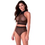 Passion Woman Bodystockings-BS116 Bodystocking Schwarz Netzwerk · Spicy Dessous & Bodystockings