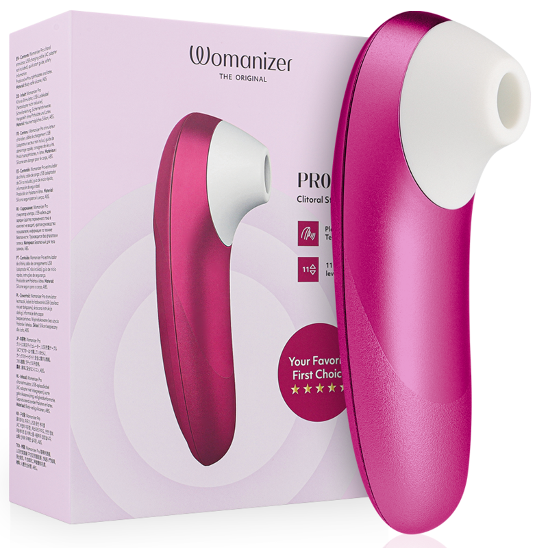 Womanizer-Pro Vibrierender Klitoris-Stimulator Rosa-Silikon, 10 Stufen