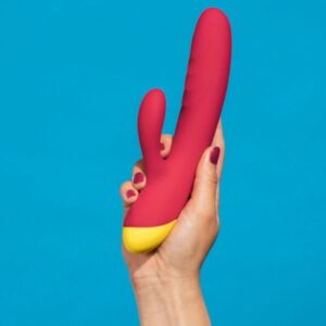 Romp-Jazz Vibrator Rabbit Wiederaufladbar Rot-Silikon, Wiederaufladbar · Vibratoren (Bild 4)