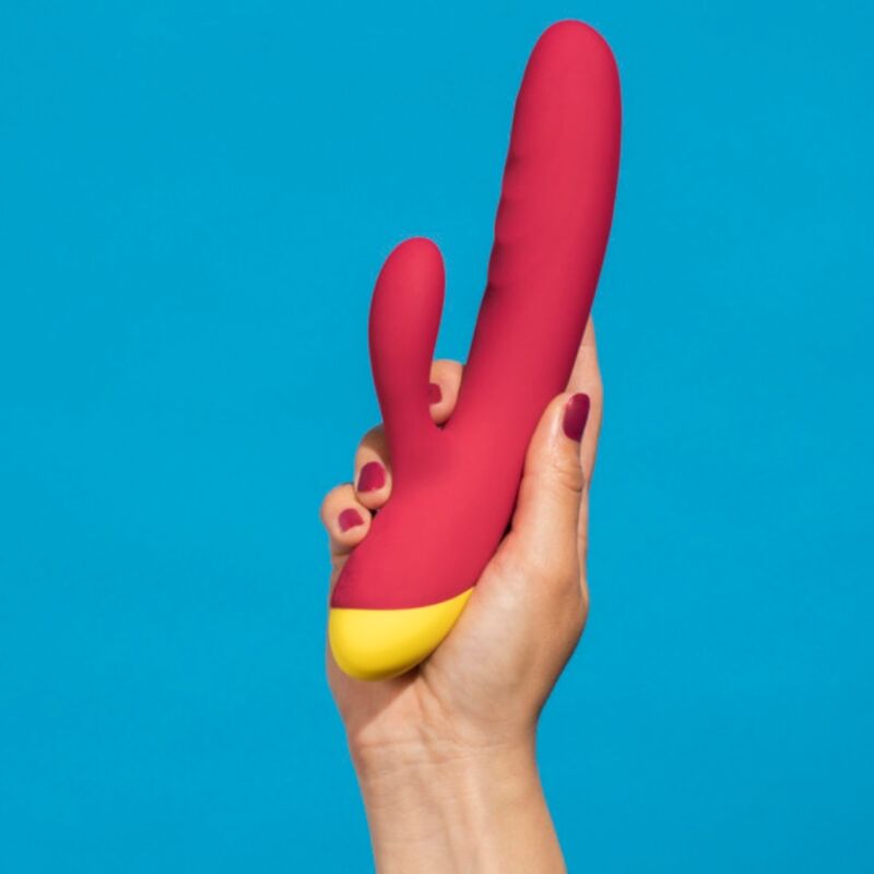 Romp-Jazz Vibrator Rabbit Wiederaufladbar Rot-Silikon, Wiederaufladbar · Vibratoren (Bild 4)