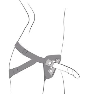 Romp-Kleine Harness mit Dildo aus Silikon Tricolor 14 cm-Saugnapf · Strap-on & Harness (Bild 8)