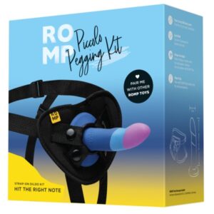 Romp-Kleine Harness mit Dildo aus Silikon Tricolor 14 cm-Saugnapf · Strap-on & Harness (Bild 10)