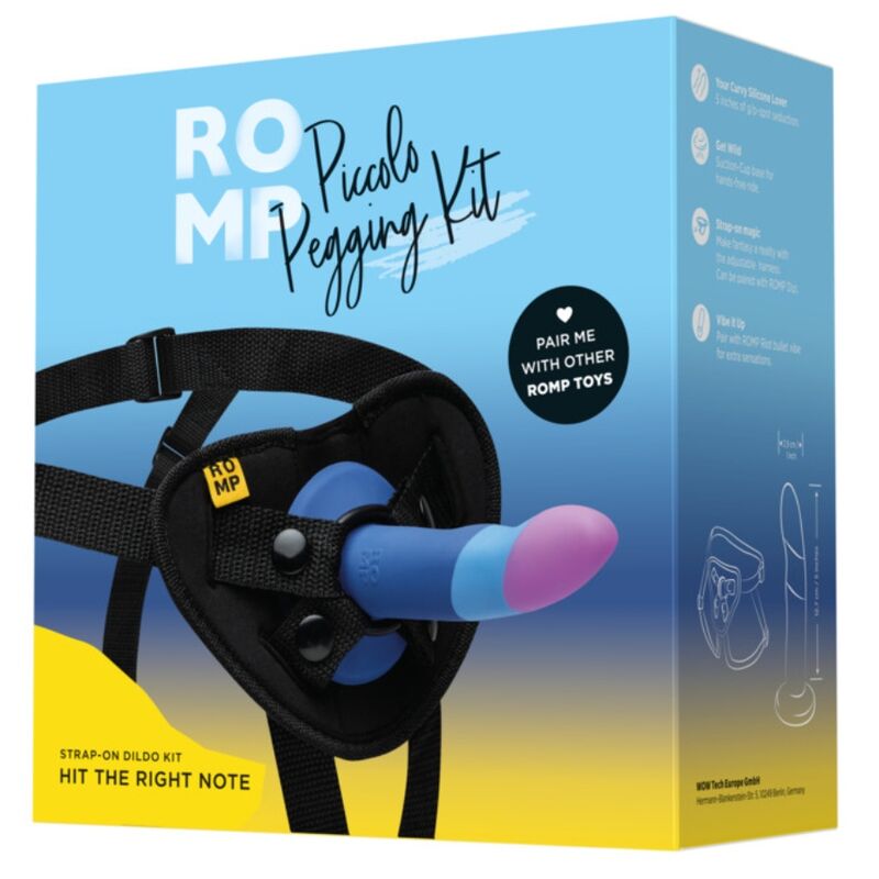 Romp-Kleine Harness mit Dildo aus Silikon Tricolor 14 cm-Saugnapf · Strap-on & Harness (Bild 10)