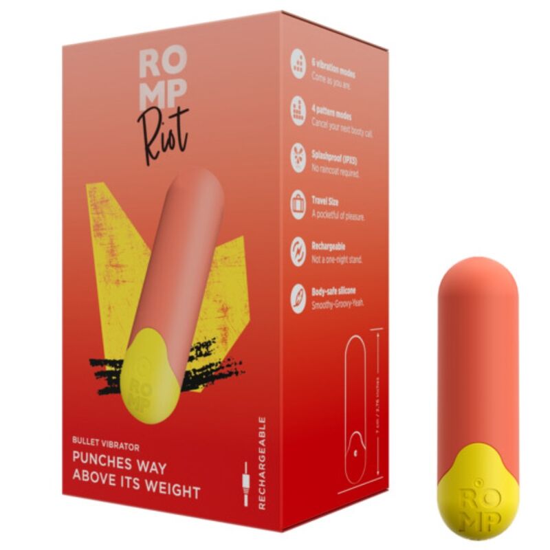 Romp-Riot Bullet Vibrator multifunktional orange + Gelb · Vibratoren (Bild 7)