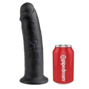 King Cock-25 cm Schwarz-Latex, Saugnapf