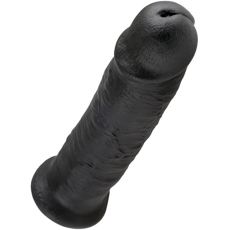 King Cock-25 cm Schwarz-Latex, Saugnapf · Strap-on & Harness (Bild 2)