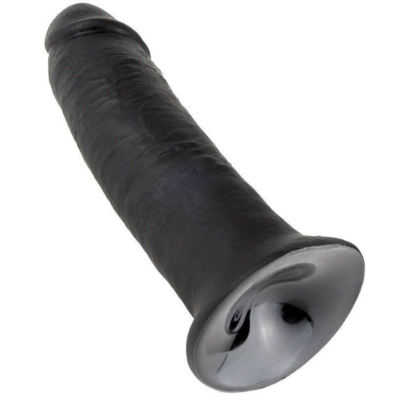 King Cock-25 cm Schwarz-Latex, Saugnapf · Strap-on & Harness (Bild 3)