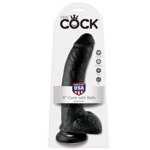 King Cock-22.9 cm (9′) Königlicher Penis Schwarz-Saugnapf · Strap-on & Harness (Bild 3)
