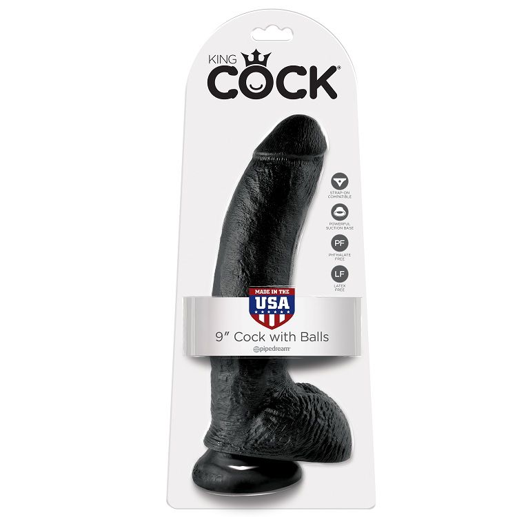 King Cock-22.9 cm (9′) Königlicher Penis Schwarz-Saugnapf · Strap-on & Harness (Bild 3)