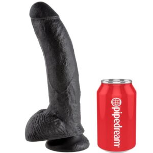 King Cock-22.9 cm (9'') Realistischer Penis Schwarz-Saugnapf