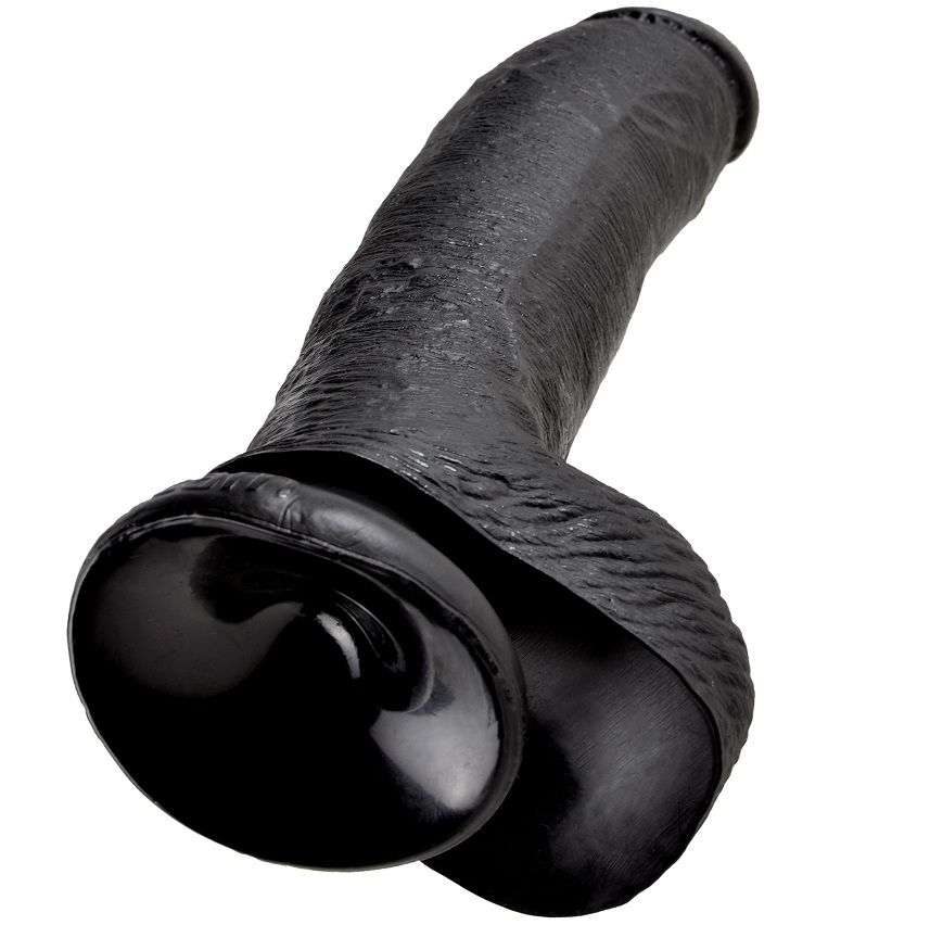 King Cock-22.9 cm (9′) Königlicher Penis Schwarz-Saugnapf · Strap-on & Harness (Bild 2)
