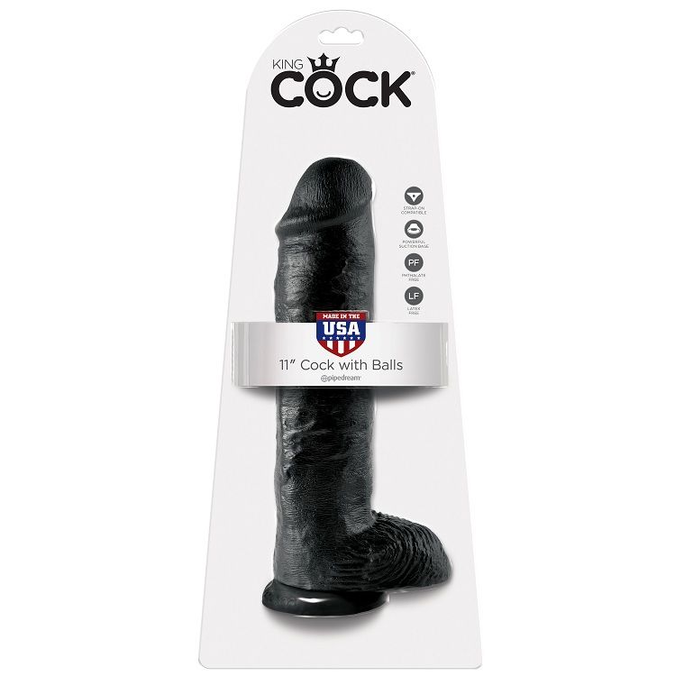 King Cock-11 Inch Dildo Realistisch Schwarz 28 cm-Saugnapf · Strap-on & Harness (Bild 4)