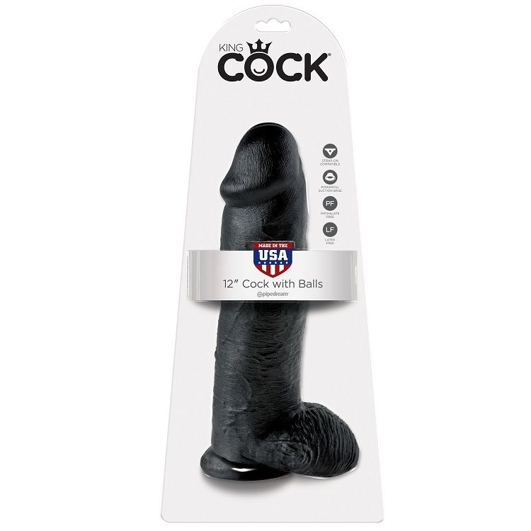 King Cock-12 Realistischer Penis Schwarz 30.48 cm-Saugnapf · Strap-on & Harness (Bild 2)