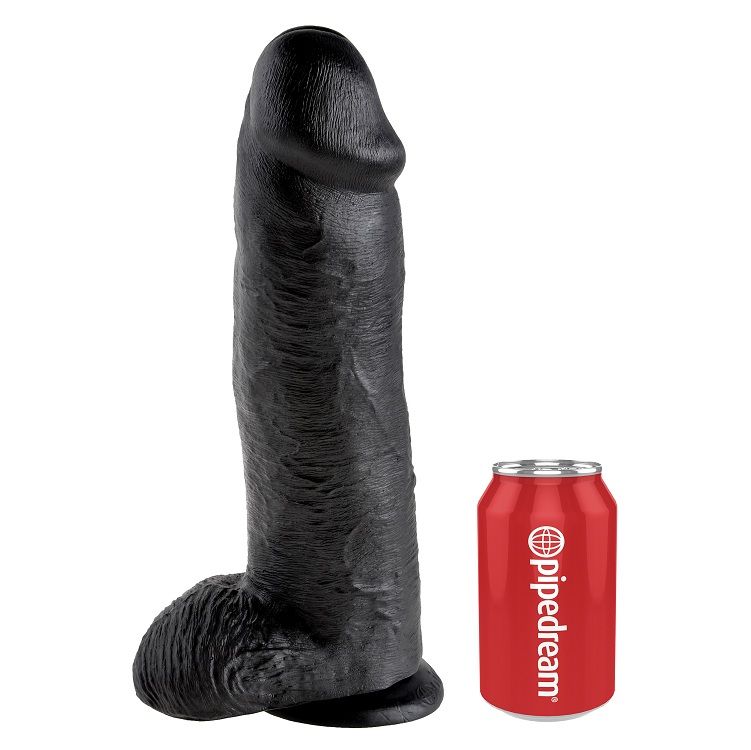 King Cock-12 Realistischer Penis Schwarz 30.48 cm-Saugnapf