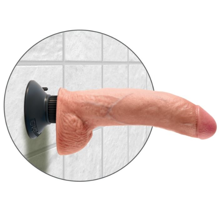 King Cock-Vibrator Dildo mit Hoden 23 cm Natural-Waterproof · Vibratoren (Bild 3)