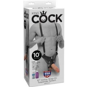 King Cock-Strap-on mit Dildo Nackt 25.5 cm und Hosenträger, Farbe Fleisch · Strap-on & Harness (Bild 8)