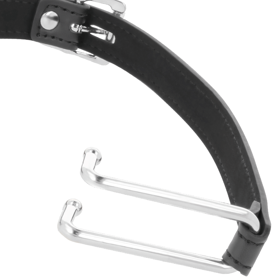 Darkness Bondage-Gag mit Gancio Schwarz-Ökologische Haut, Wasserdicht · Sextoys (Bild 3)