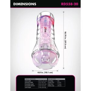 Pdx Elite-Viewtube XXL LED Transparent Stroker 27.3 CM · Sextoys (Bild 5)