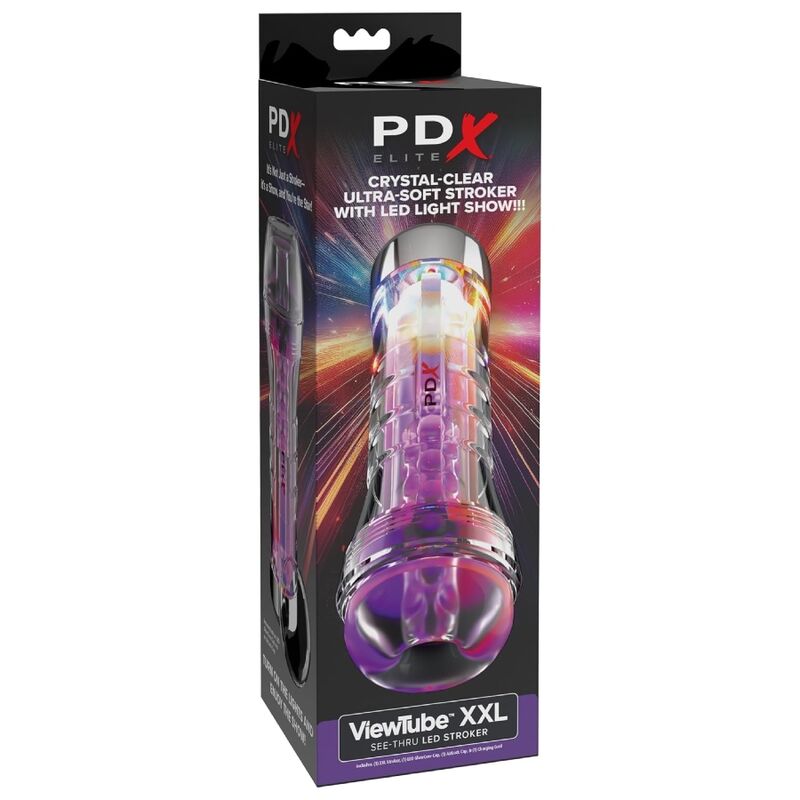Pdx Elite-Viewtube XXL LED Transparent Stroker 27.3 CM · Sextoys (Bild 2)