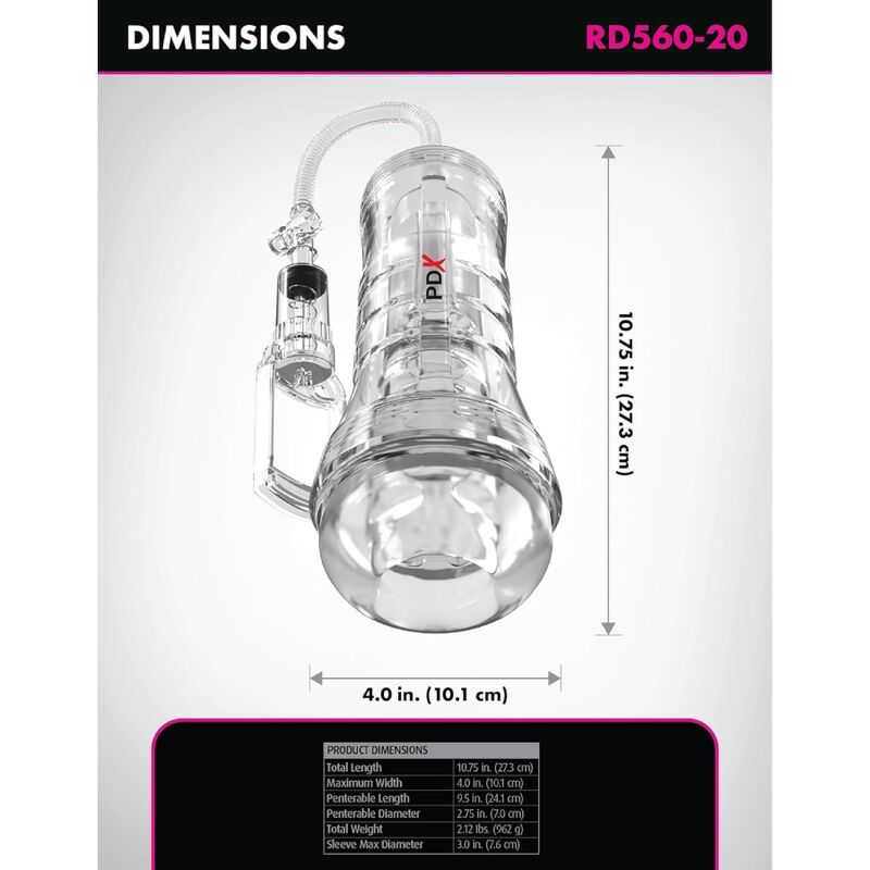 Pdx Elite-ViewTube Vac XXL Transparent Stroker With Suction Pump · Sextoys (Bild 6)