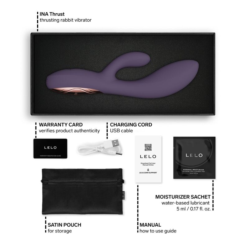 Lelo-Ina Thrust Rabbit Vibrator Silikon, Wiederaufladbar, App · Vibratoren (Bild 10)